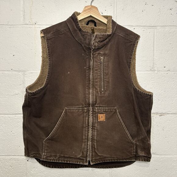 Carhartt Sherpa-Lined Mock-Neck Vest “Dark Brown” V33 DKB